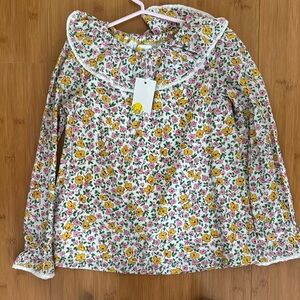 Mini Boden Kids Floral Blouse with Yellow and Pink